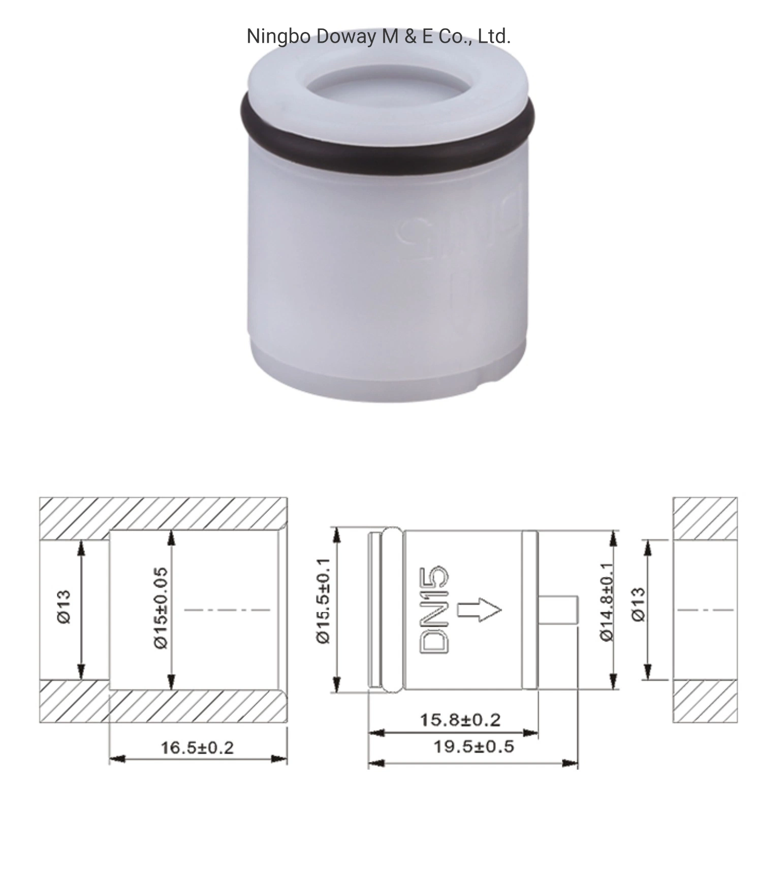 DN16 POM Spring Cartridge Check Valve