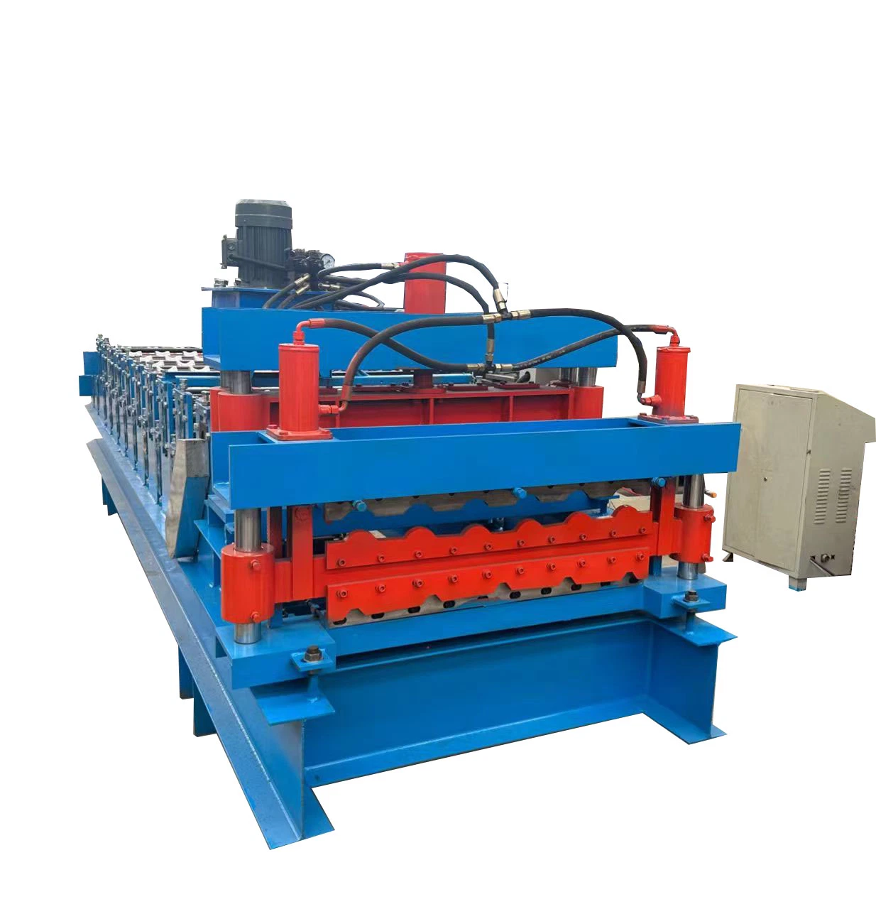 Metal PPGI Coils Trapezoidal Ibr Roof Panel Double Deck Roll Forming Machine