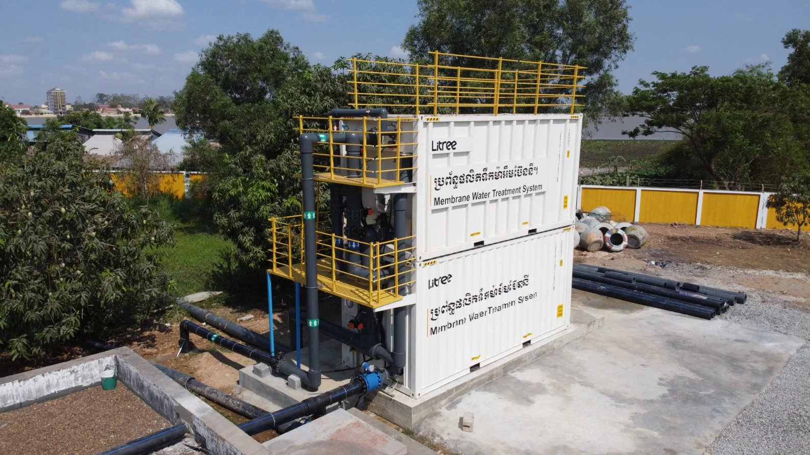 Système de traitement de l'eau mobile en conteneur de la série Water Bank UF