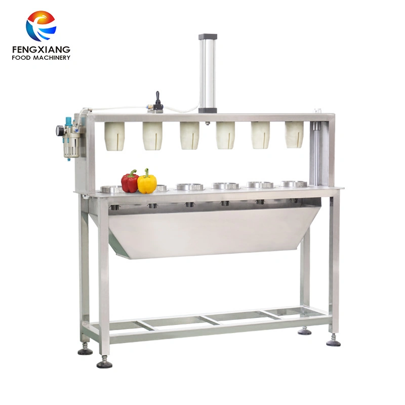 Pneumatic Type Automatic Vegetable Coring and Cutting Pepper Splitting Machine