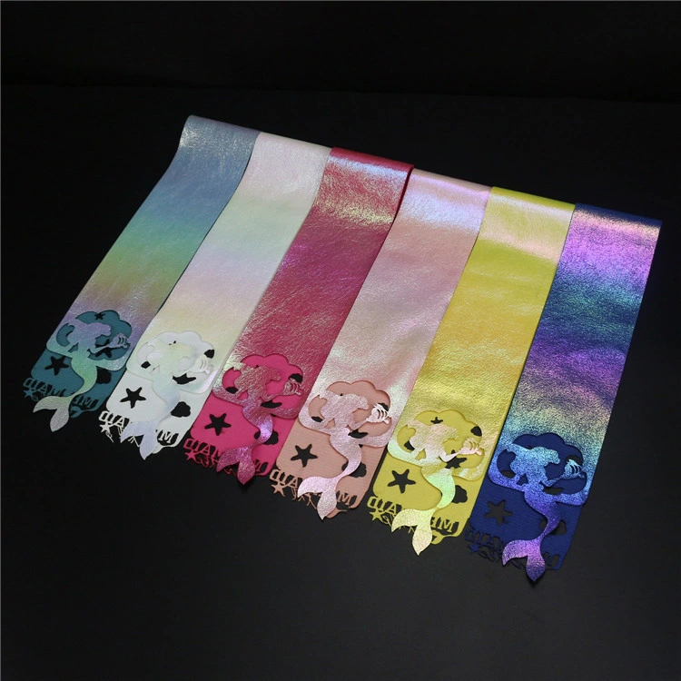 Spot Stock DIY Bow Hair Accessories Leather Sequins Laser Cut Leather Fillet Fishtail Fabric Accessories