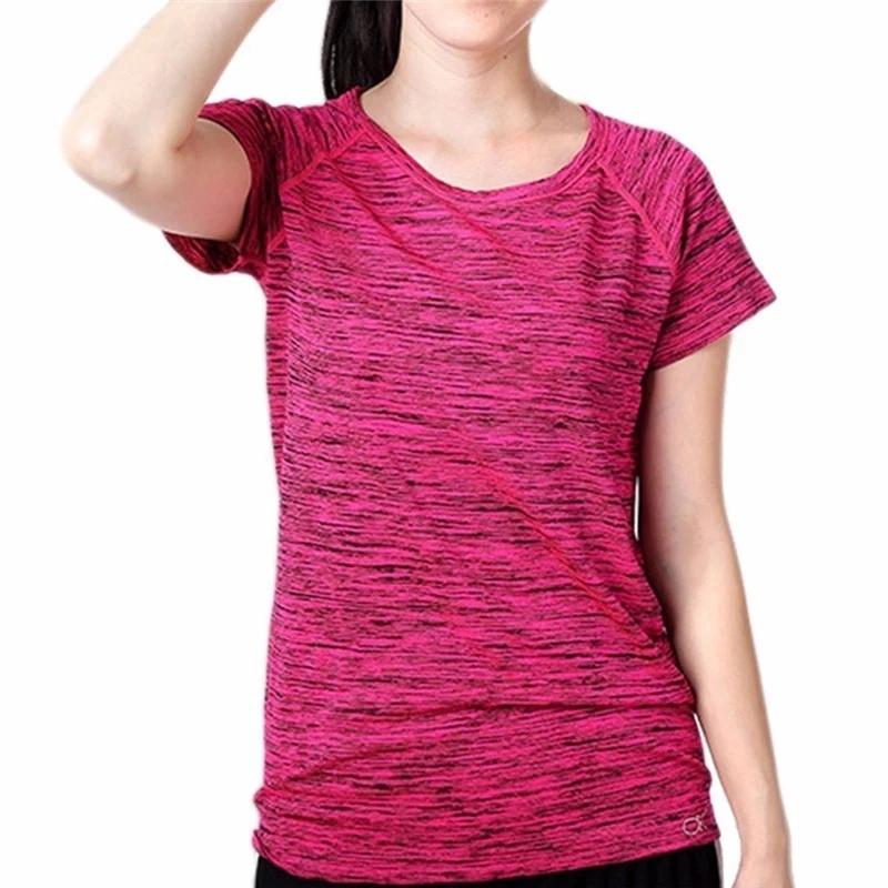 Cationic Women Quick Dry Sport Short Sleeve Breathable Exercises Yoga Top Running T-Shirts Gym Running Fitness Clothes