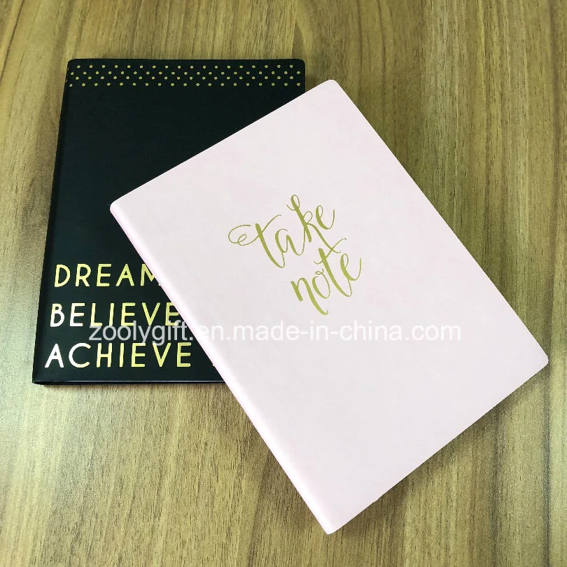 Gold Foil Stamping Design Soft PU Agenda Planner Organizer Notebooks