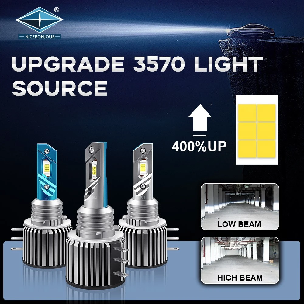 2022 New 60W H15 LED Headlight Bulb LED Decoder 12V 24V High Beam Low Beam H15 Lamp