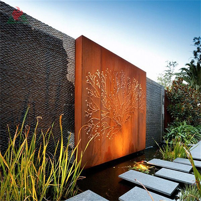 Corten Steel Outdoor Garden Light Box for Decoration