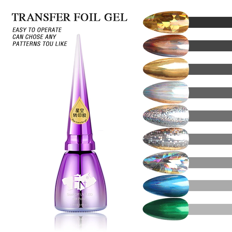 HS 2023 OEM Custom Logo 15ml Nail Art Stamping Gel Polish UV LED Transfer Foil Nail Gel