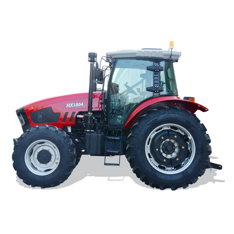 Huabo Brand 150HP 4X4 4WD AC Cabin Agriculture Machinery Large Farm Diesel Engine Wheel Hydraulic System Compact Traktor Tractor with Front End Loader