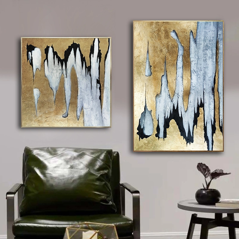 Modern Art Abstract Canvas Oil Picture Hanging Kit Large Wall Paintings for Living Room Framed