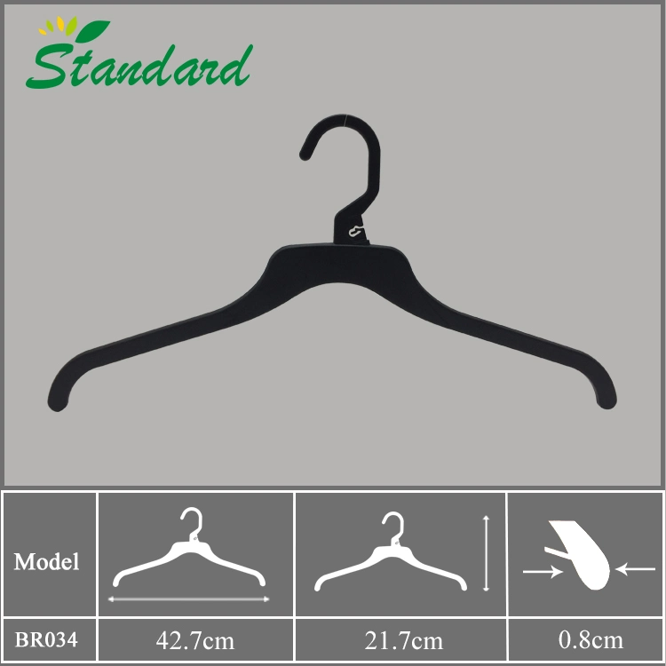 Plastic Top Cloth Clothes Hanger for Adult Dress Garment Rack with Size Marker Ring