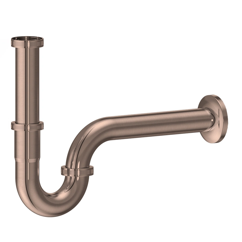 Luxury Brushed Rose Gold Brass and SUS304 Plumbing Bottle Trap for Basin Waste: Modern Design, High Quality, Available in Various Colors