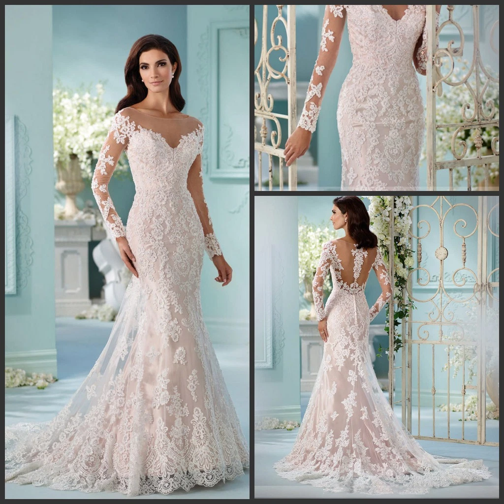 Lace Bridal Wedding Dress Long Sleeves Wedding Ball Gowns Ld1167