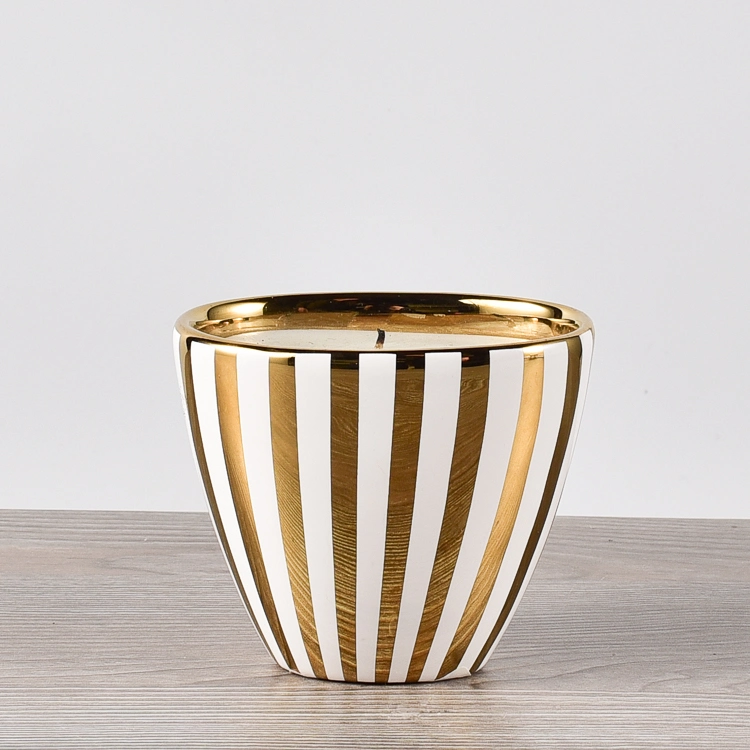 Venda por grosso de luxo em cerâmica Candle Jar Gold suporte para velas