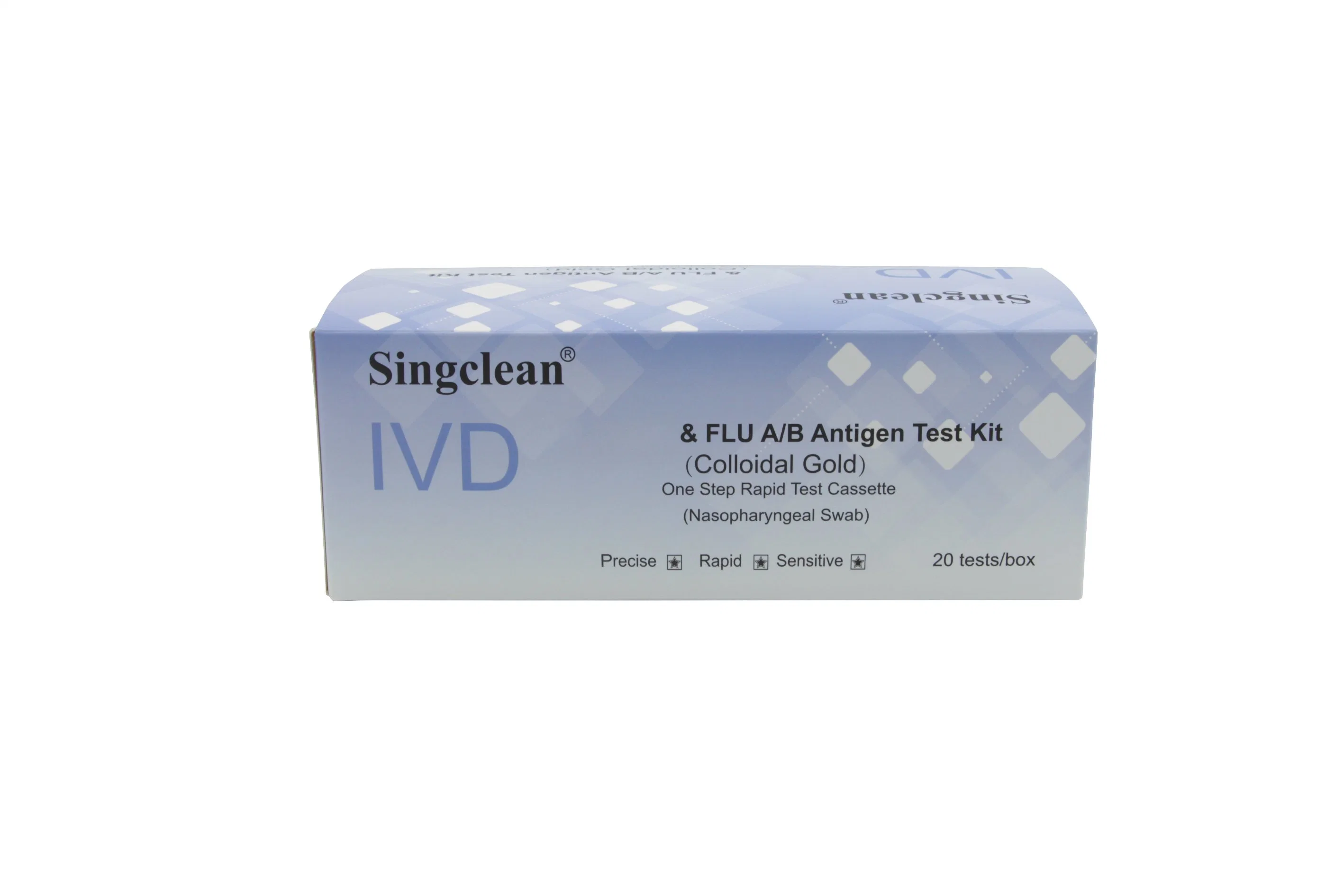 Combinação CE de várias especificações e tira de teste de antigénio a/B do vírus da limpeza simples (Método Colloidal Gold)