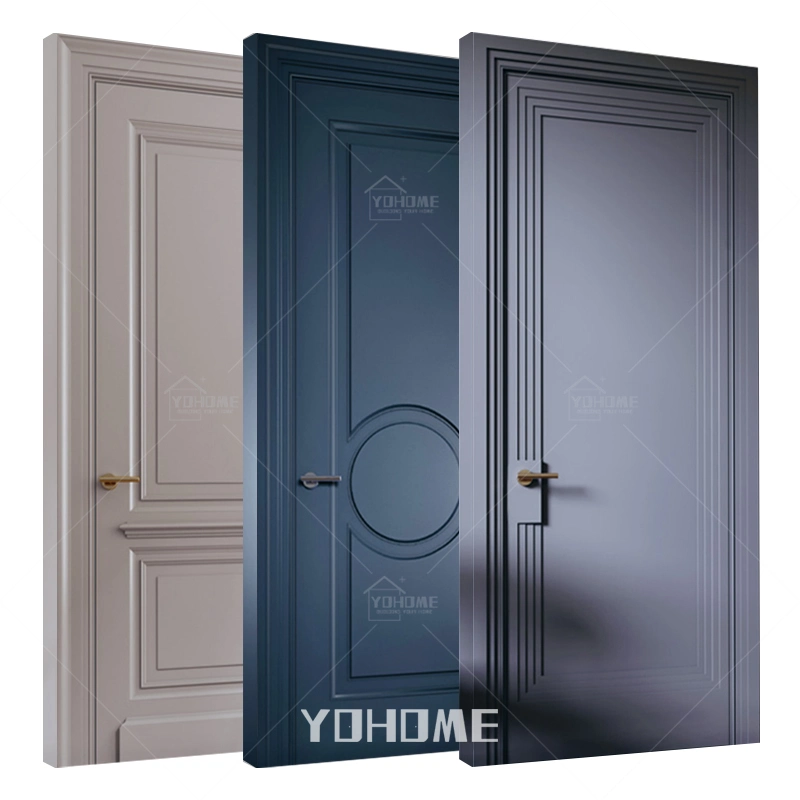 Mayorista de Guangdong Yohome entre diseño de la puerta de madera maciza para interior Puerta de madera maciza interior personalizado de madera maciza de madera maciza puerta interior de la puerta