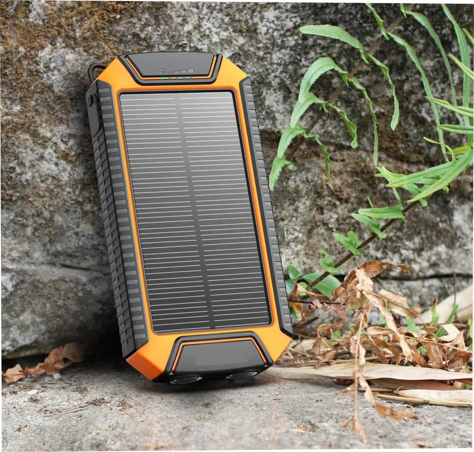 Portable Waterproof Battery Charger External 10000mAh Solar Wireless Power Bank with Cigarette Lighter