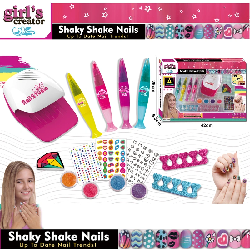 Tombotoys Girl's Creator Shaky Shake DIY Beauty Nail Manicure Kits Wholesale/Supplier Children Girls Toys Kids Nail Toy