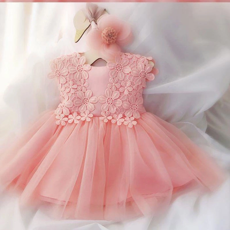 Bebé niñas niños sin dormir encaje floral vestir cumpleaños niña Vestidos