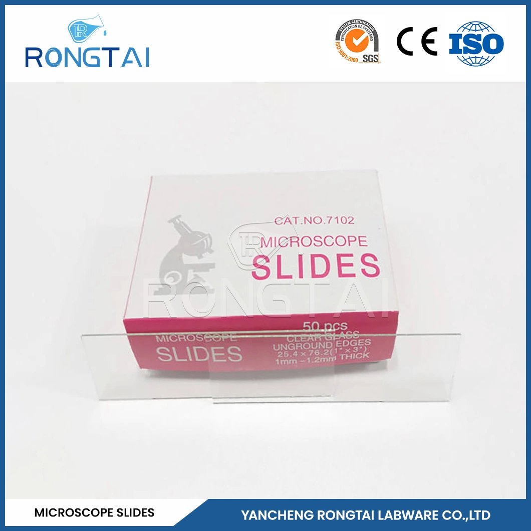 Rongtai plástico Microscope cobertura desliza fabricantes Microscope Slide Frosted China 7101 7102 7105 7107 7109 Mini lâminas de microscópio