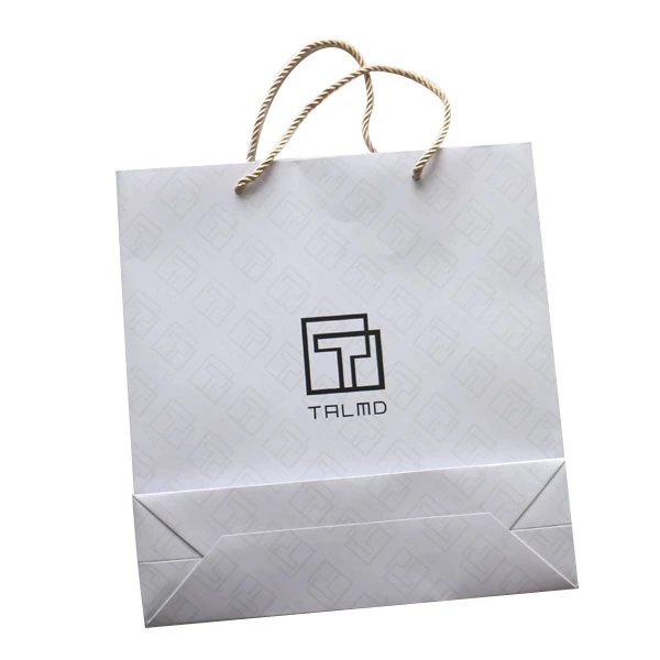 Wholesale Ribbon Handle Custom Printed Paper Bags with Your Logo for Shops