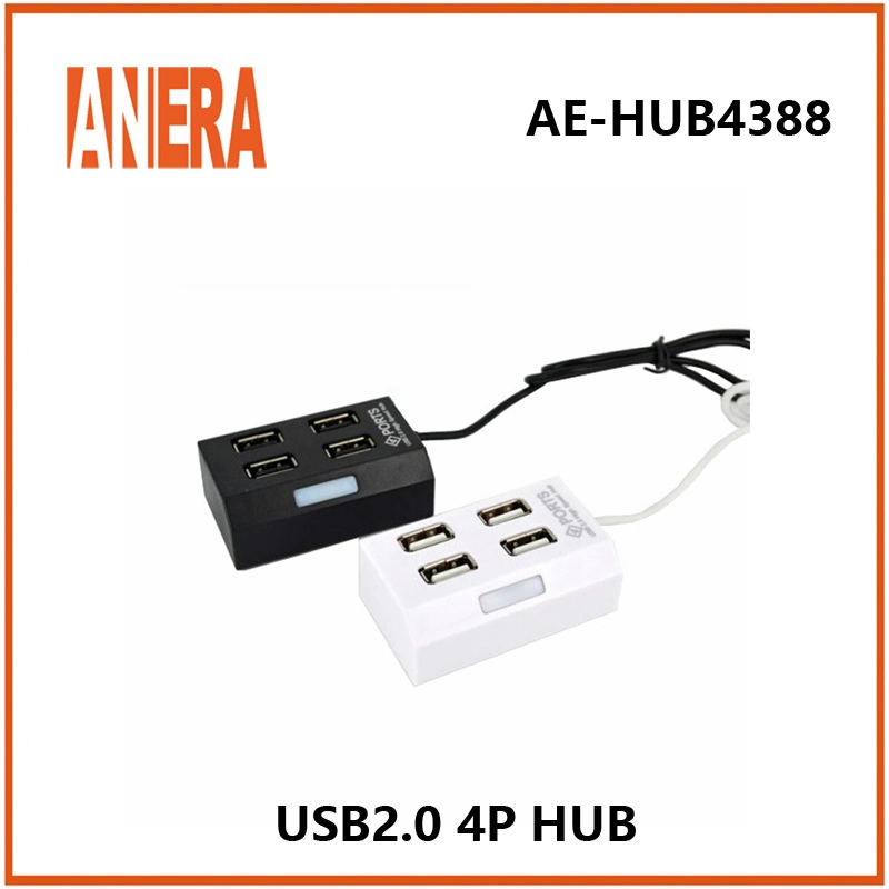 Anera Hot Selling High Speed New Slim 4 Ports USB 2.0 Hub with 50cm Cable for Laptop PC Computer