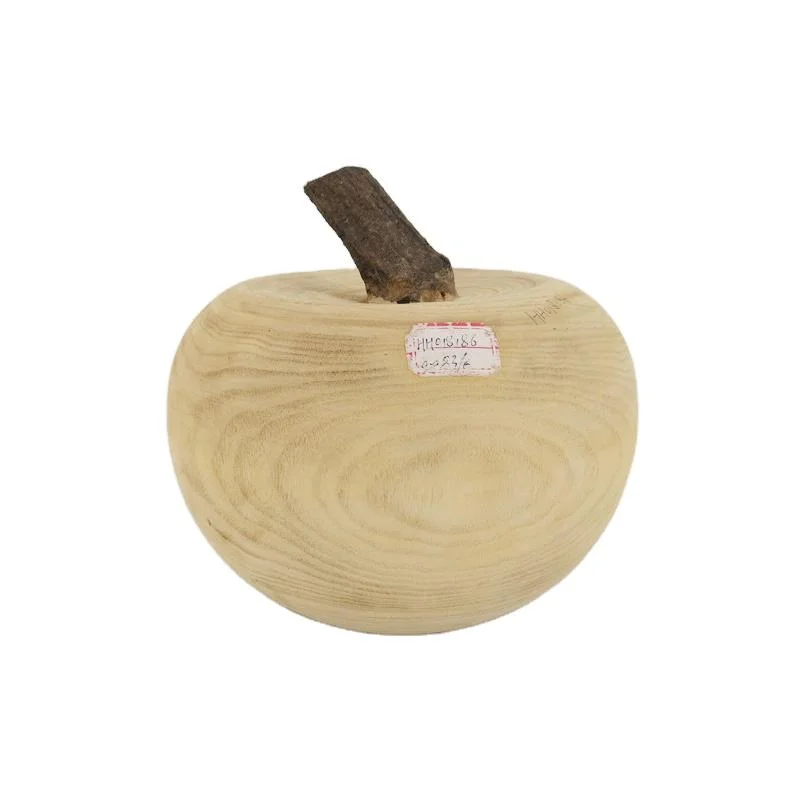 Handmade Apple Shape Wood Crafts Wooden Apple Home Decor Kids DIY Gift