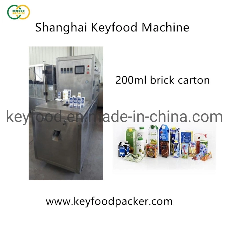 Small Automatic Aseptic Brick Carton Juice Filling Machine for 200ml