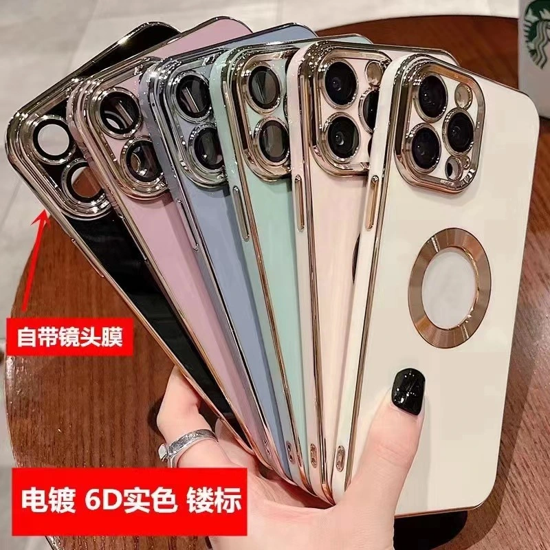 ينطبق على iPhone14 Apple 12/13max Solid Color CD Plating Mobile علبة الهاتف