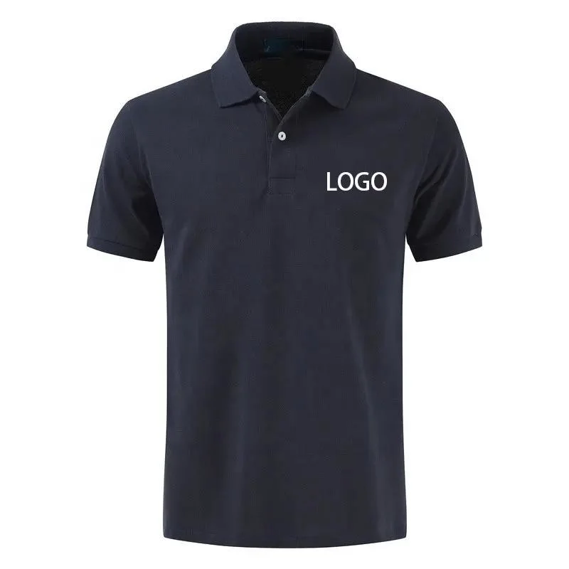Chemise de golf unisexe pour uniforme scolaire, travail d'entreprise, avec logo imprimé ou brodé en coton 100% ou polyester, doux et respirant.