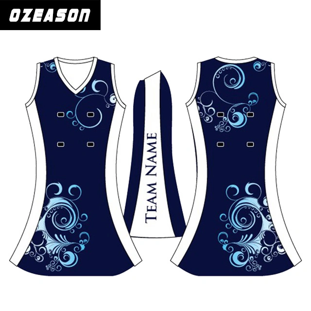 Großhandel Design Custom sublimiert Muster Jugend Team Netball Kleid für Kinder Mädchen