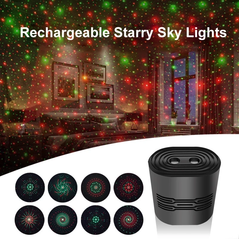 Helius Mini Indoor Party Laser Star Atmosphere Projection Stage Lamp Rechargeable USB LED Smart Home Flash Lighting Night Light Table