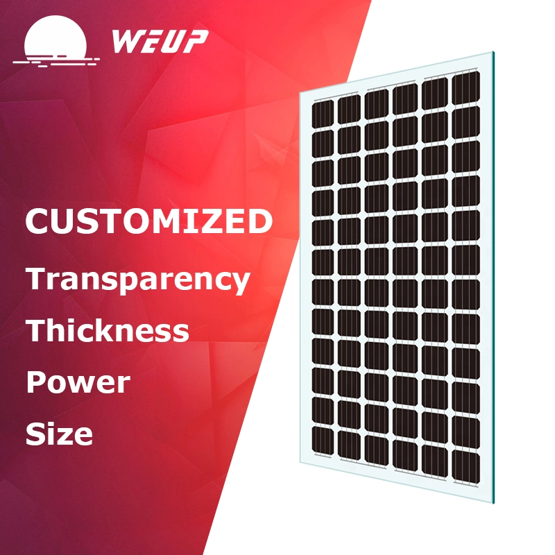 Weup 270W 280W 300W 360W 400W 500W BIPV transparente Solar Doble PV Panel de vidrio eléctrico Precio