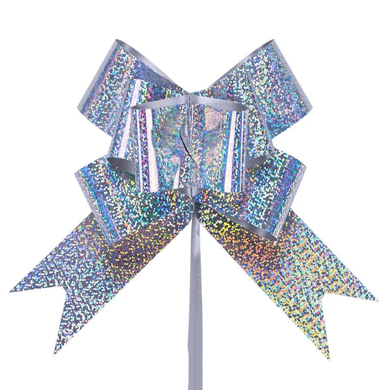 Hot Sale Metallic Shimmery Silver/Gold Fabric Pull Bow Perfect for Birthday Party Gift Package