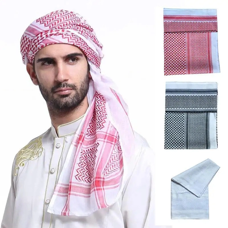 Competitive Price Muslim Arab Dubai Saudi Jacquard Men Headscarf Hijab Keffiyeh Shemagh