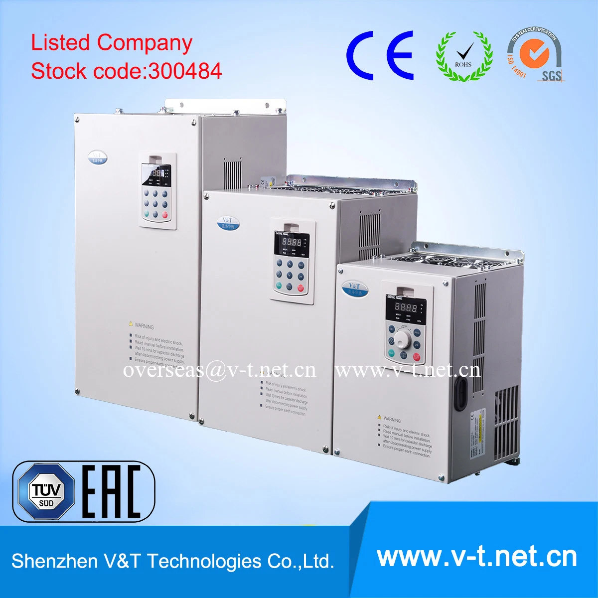 World Advanced VFD/VSD / Varable Frequency Drive 0.4kw-3000kw V&T Brand