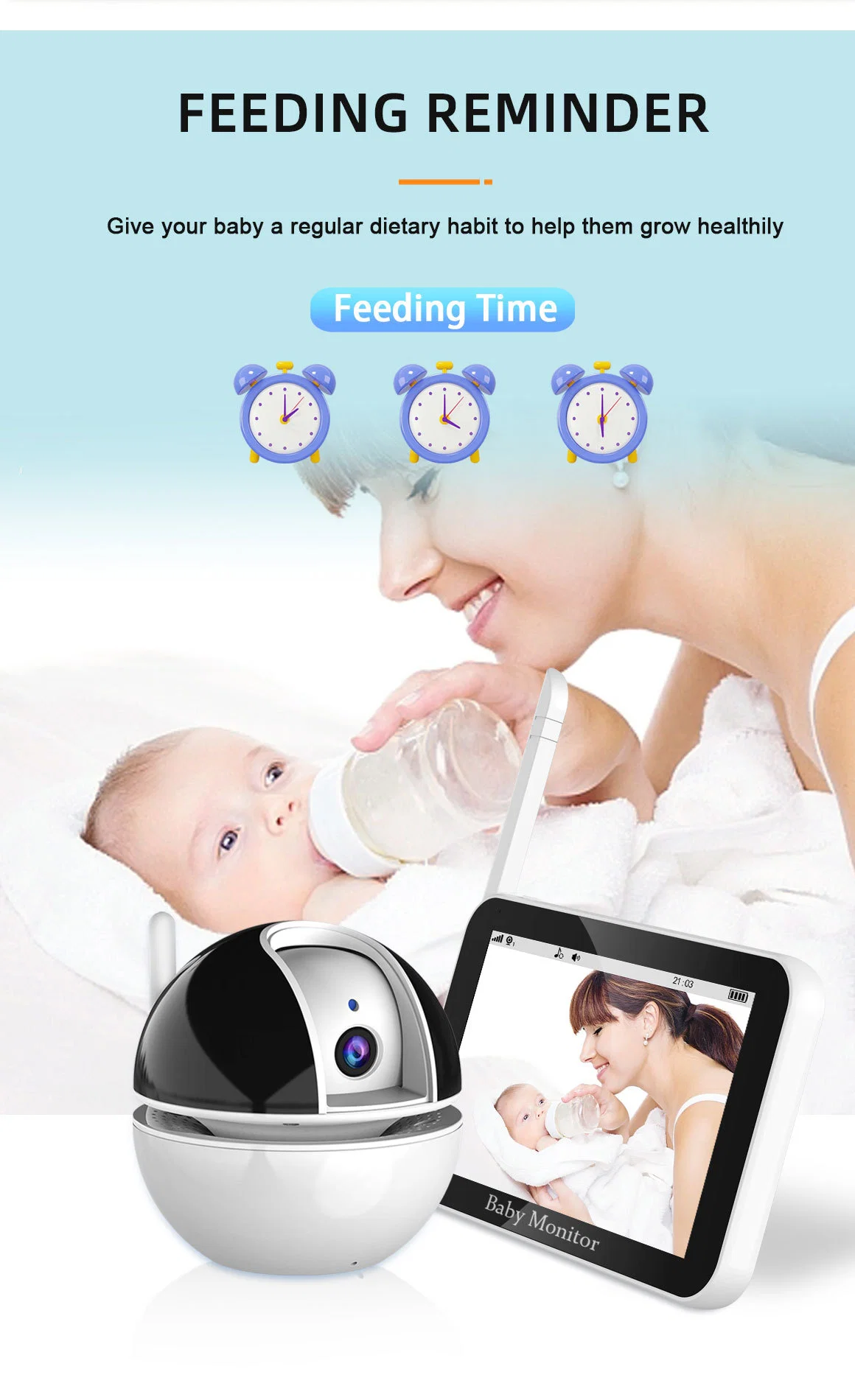 Smart IP Camera with 5inch LCD Screen+Touch Panel Baby Monitor of Surveillance Two Way Talk Night Vison LCD Display Baby Monitoring Camera