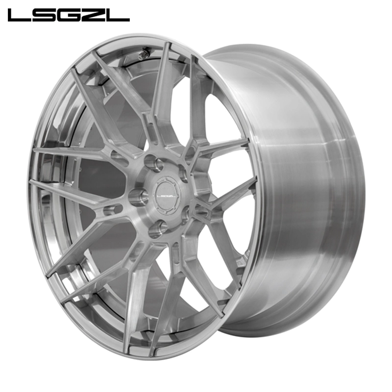 2 Piece Chrome Lip Brush Rim for Sale VW Mercedes 5X114.3 4X100 5X165.1 16 17 18 20 Inch Forged Wheel Hub