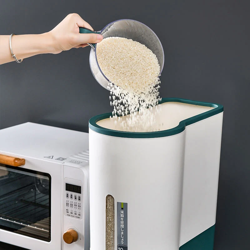 Rice Storage Container One Button Multifunction Large Capacity Rice Storage Box 5kg 10kg Rice Dispenser