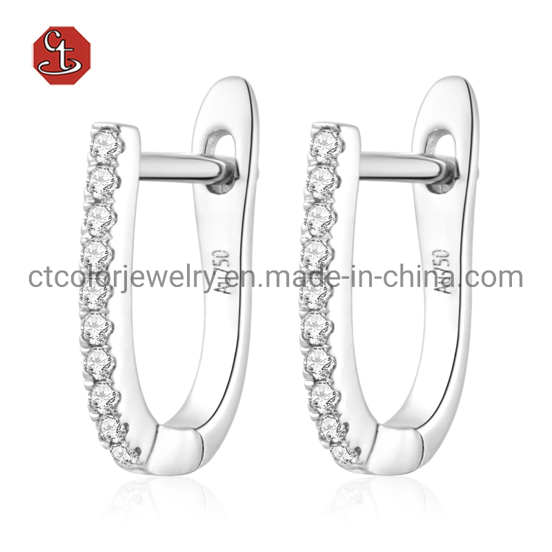 Mode Ohrring 925 Silber Rhodium überladen Süßwasserperlen Ohrringe Geschenk