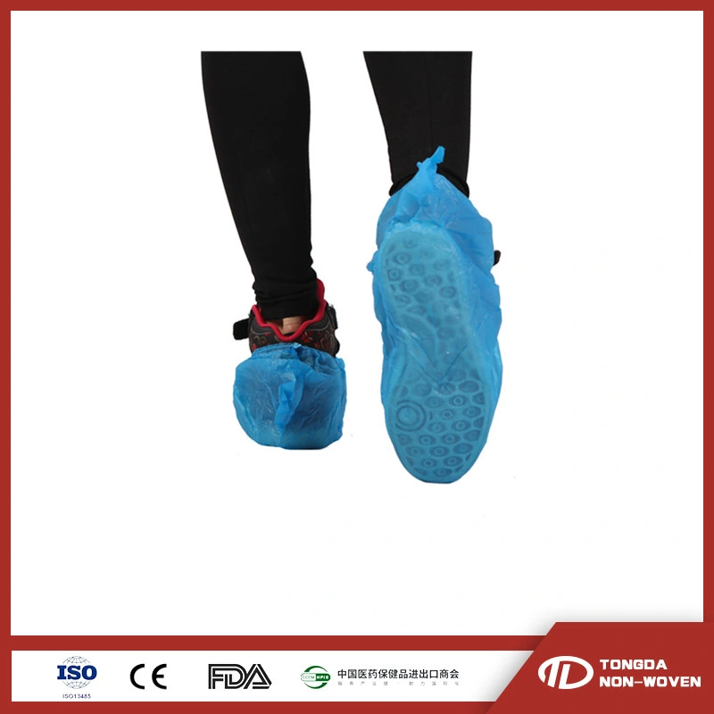 Vente en gros CPE Bleu PE couvre-chaussures plastique