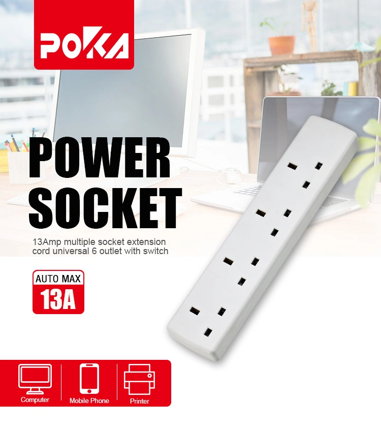 Less Resistance and Heat Universal UK Plug Power Strip Socket