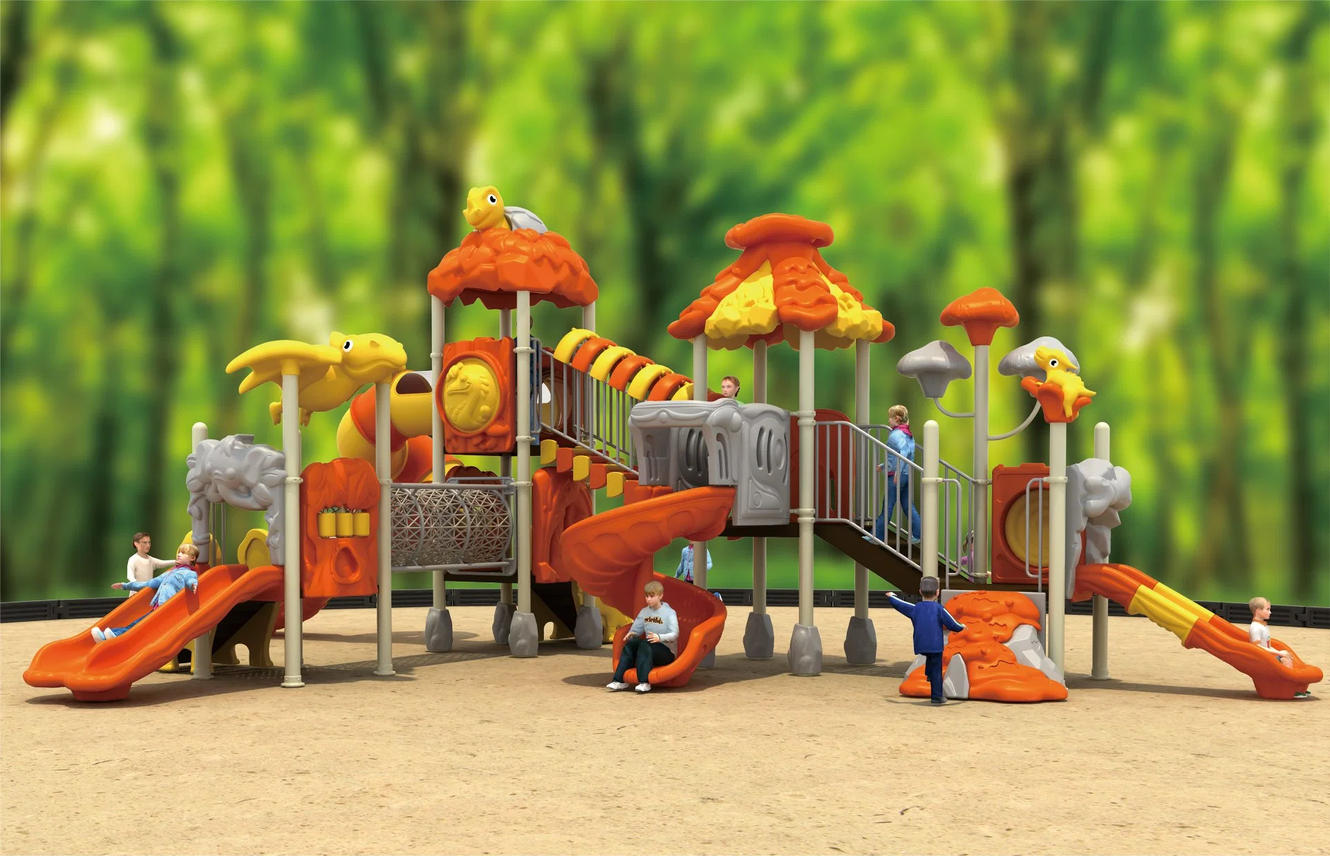 Customized Small Children Outdoor Playground Equipment, China Preschool Outdoor Plastic Play Set