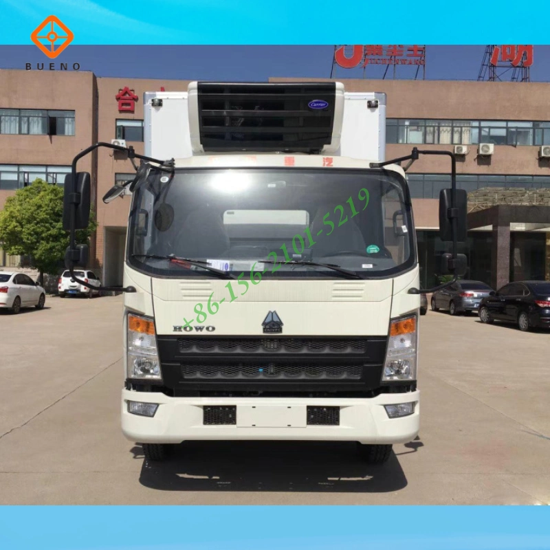 Sinotruk HOWO 4-6tons 6 Wheeler 140HP Refrigerator Van Lorry Truck Freezer Box Truck Cooling Van Truck Refrigerated Box CKD Vehicle for Meat Fish and Vegetable