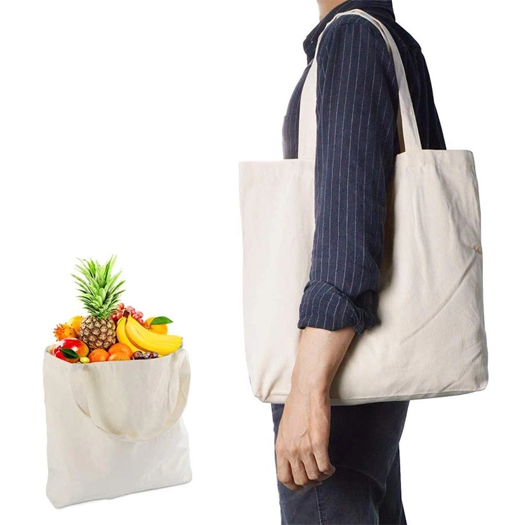 قماش قطنية قابل للطي قماش قطنية تسوق حقائب قطن قابلة لإعادة الاستخدام مع الحبل المقبض