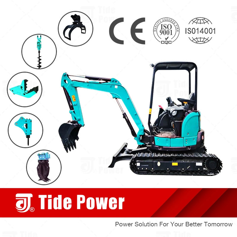 Td25u 2.5t Mini Excavator, Yanmar Engine Excavator, NACHI Travel Motor, Steel Crawler Excavator, Hydraulic Pilot Control Excavator, Imported Hydraulic System