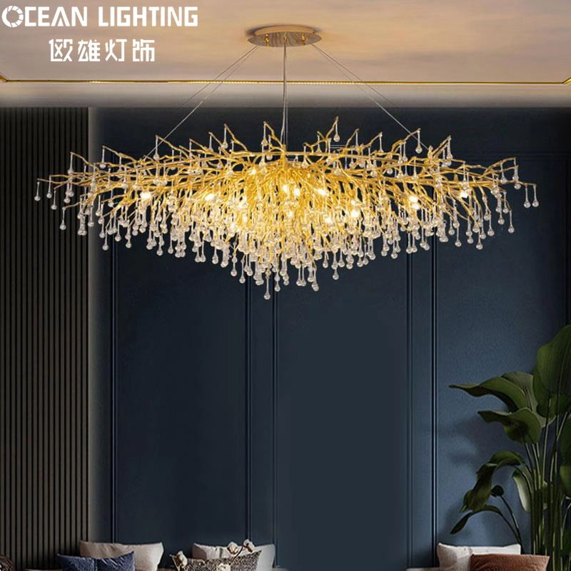 Éclairage de l'océan moderne salle de séjour de luxe de la lampe lustre chambre Villa Auminum créatif de la lampe témoin de la poignée de commande de cristal