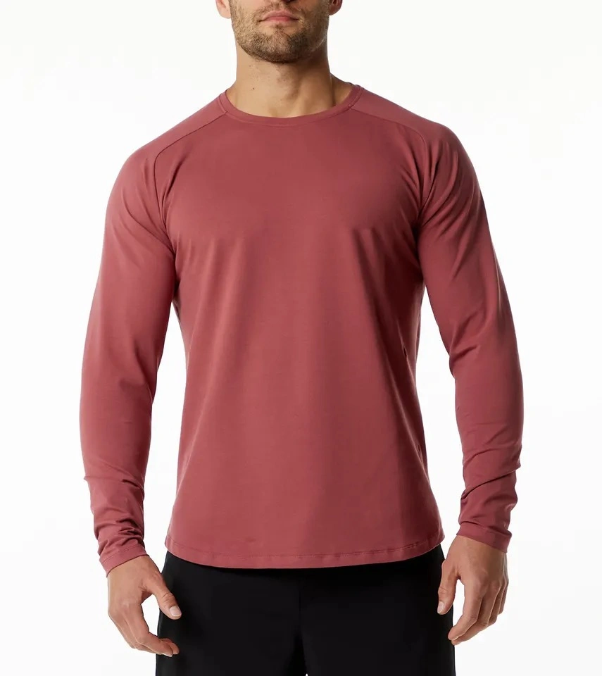 Men's Fitted Long Sleeve 94% Cotton 6% Elastane Custom Logo Shirt