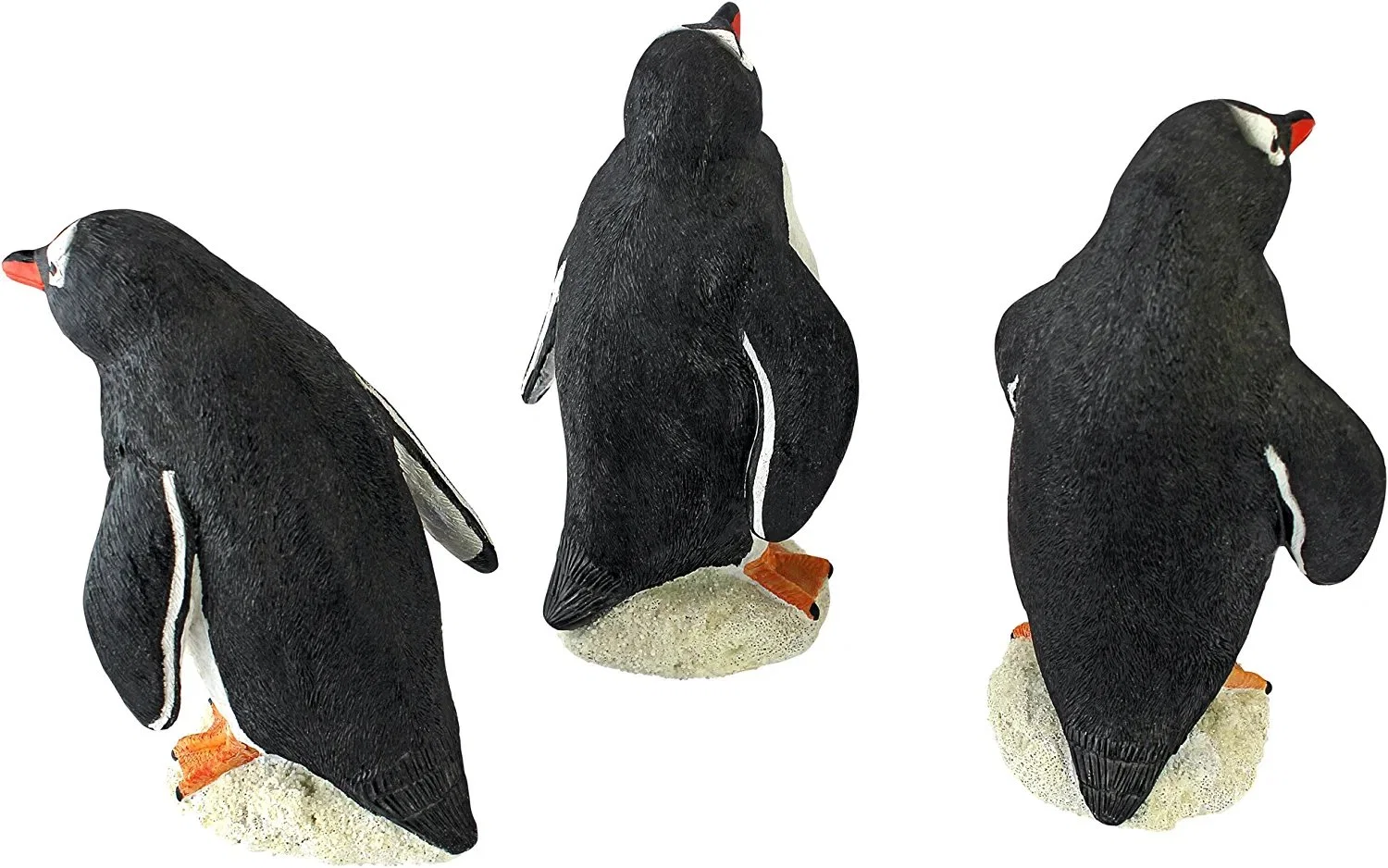 Baby Penguin Triplet Statues Resin Animal Home Decor