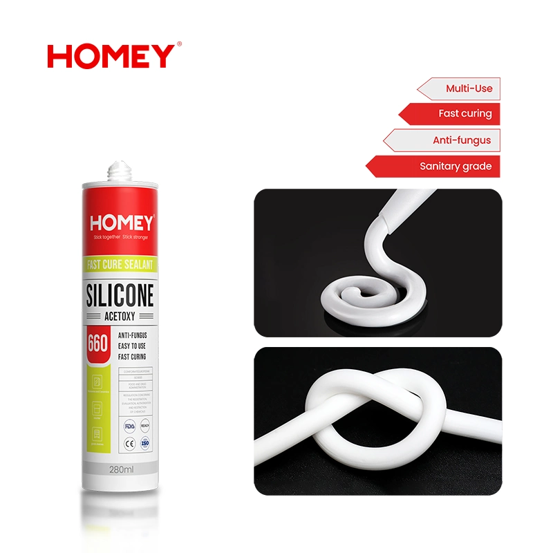 Homey Fast Cure Silicone Sealant for Kitchen & Bathroom Contruction Glass Glazed Ceramics