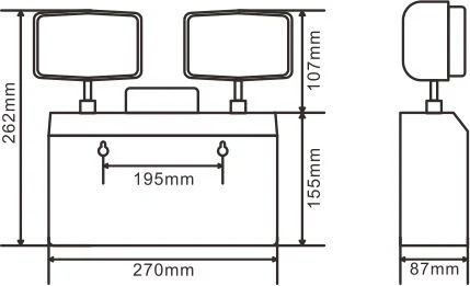 Luz de salida de evacuación de emergencia LED de foco doble 2x3w montada en pared