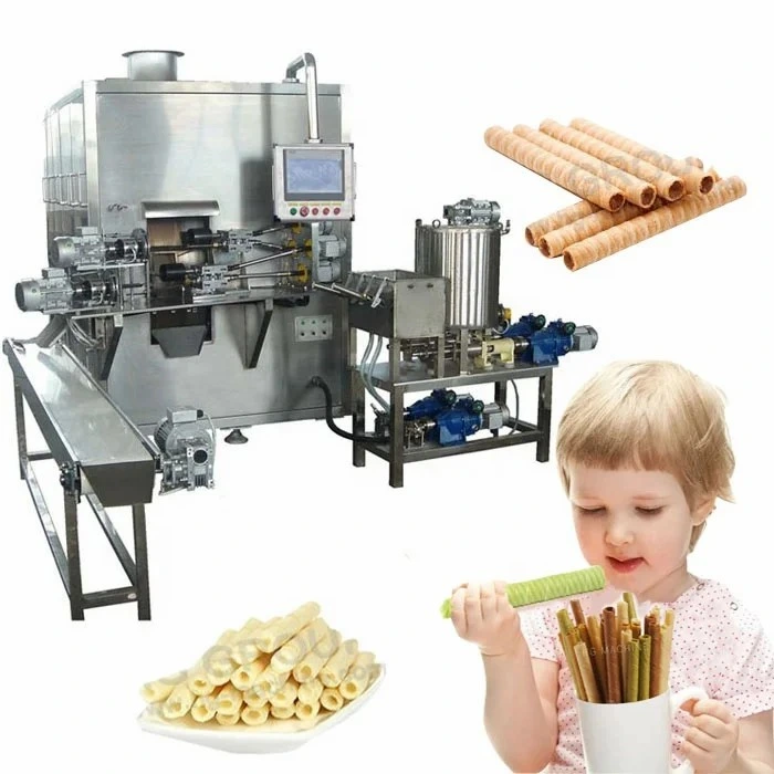 Four électrique/gaz Rouleau de gaufrette fourré au chocolat Rouleau d'œuf Chips de pommes de terre Frites Cupcake Sandwich Gâteau Biscuit moelleux Cookies Craquelins de riz Machine à cuisson alimentaire